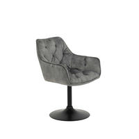 ARMLEHNSTUHL Birte - Samtvelour Vintage Grau - Schwarz/Grau, Textil/Metall (49/83/62cm) - Hela Vertriebs GmbH