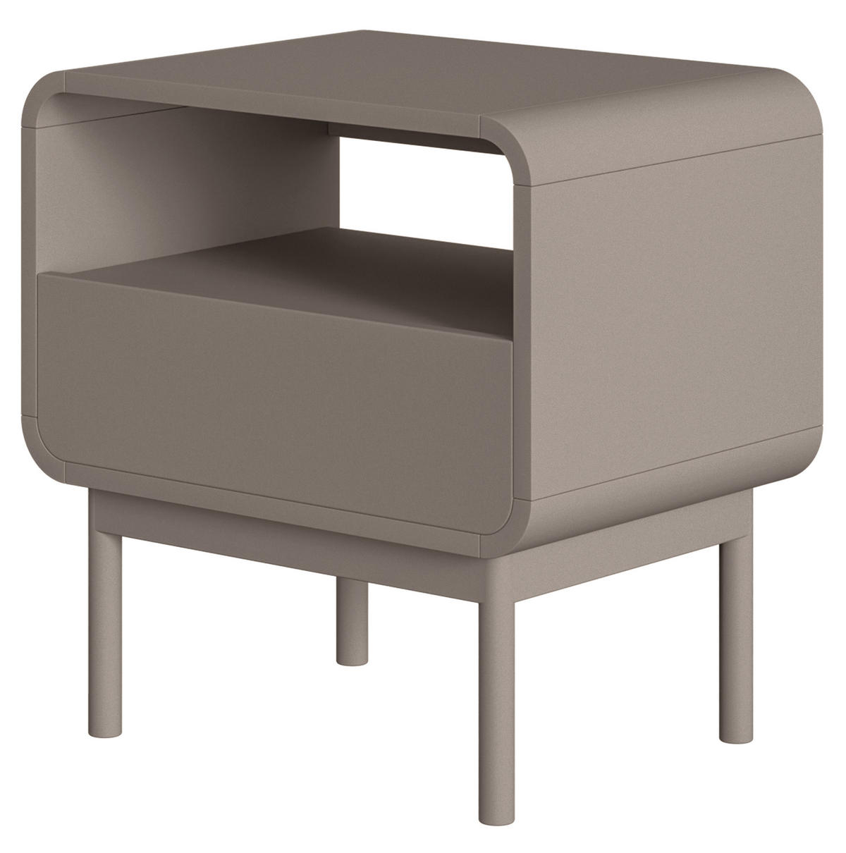 NACHTTISCH ORO Dunkelbeige mit Schublade 54 cm - Beige/Braun, Holz/Holzwerkstoff (53.8/61.1/40cm) - Selsey