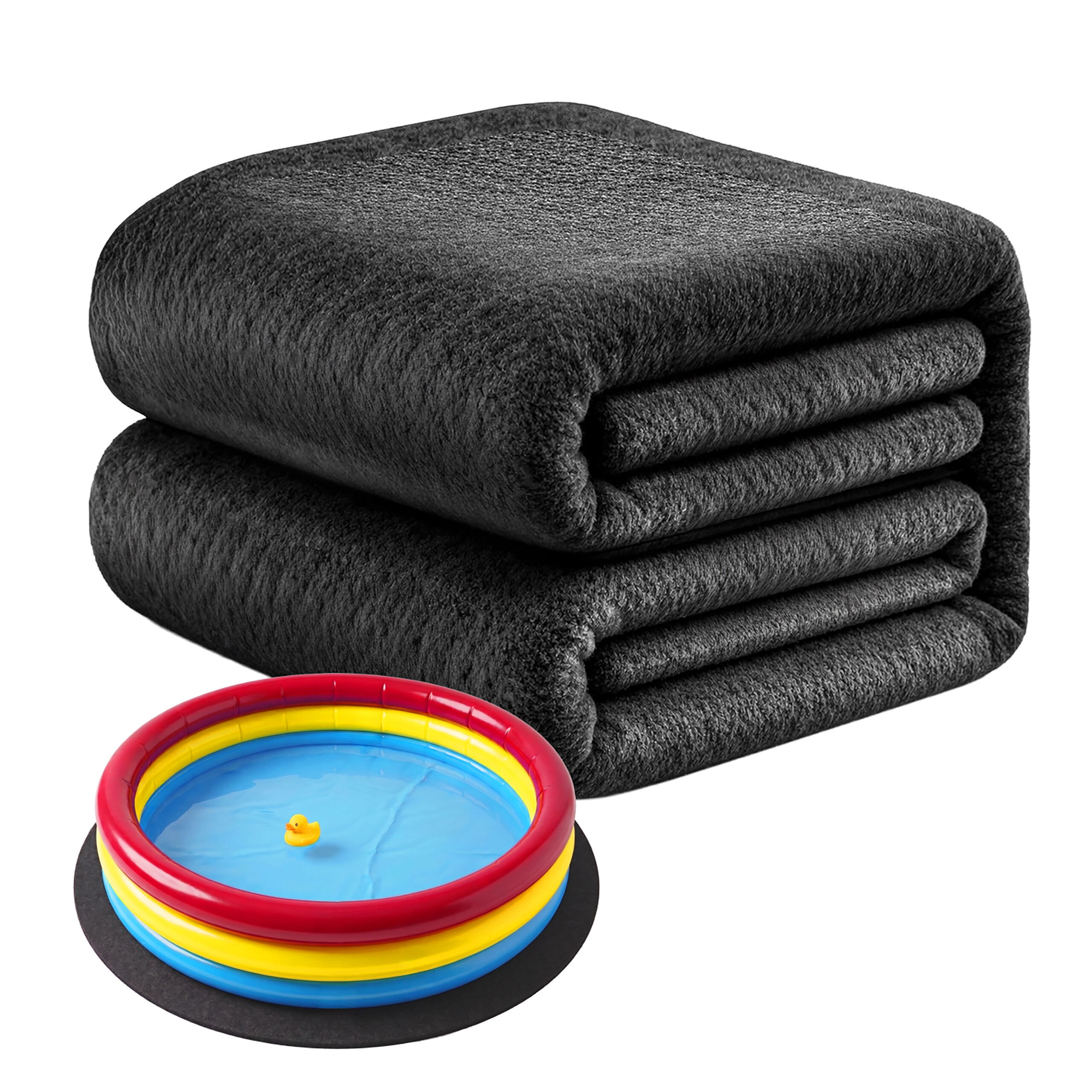POOLUNTERLAGE - Schwarz, Textil (200/200cm) - Relaxdays