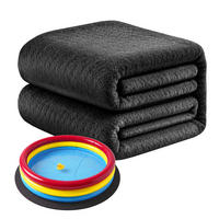 PODLOŽKA k bazénu - černá, textil (200/200cm) - Relaxdays