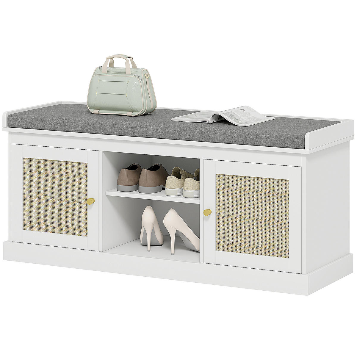 SCHUHBANK Weiß 1 Stück - Weiß, Kunststoff (35/47/105cm) - GiPP