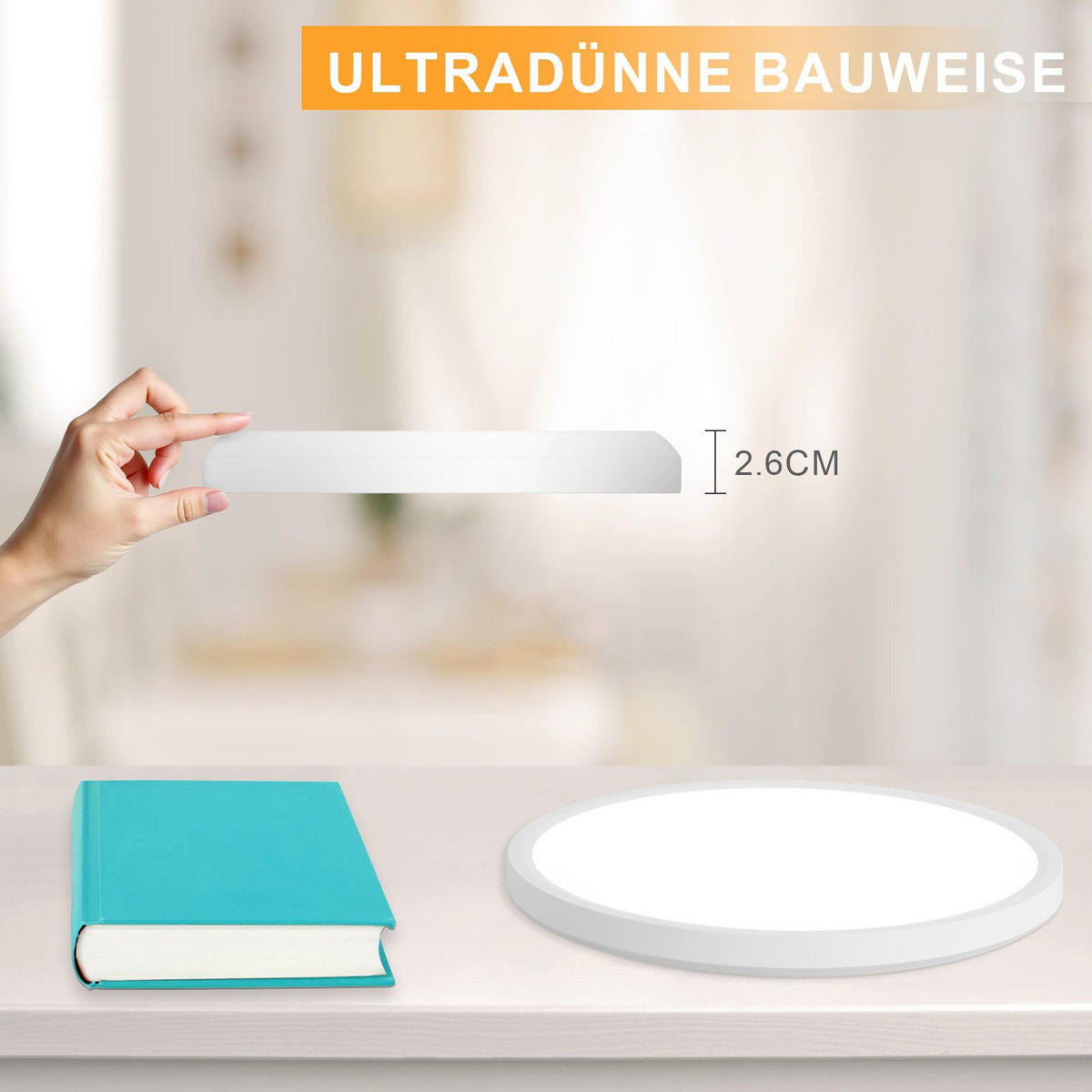 LED-DECKENLEUCHTE Mak 18/18/2.6 cm - Weiß, Kunststoff (18/18/2.6cm) - Nettlife