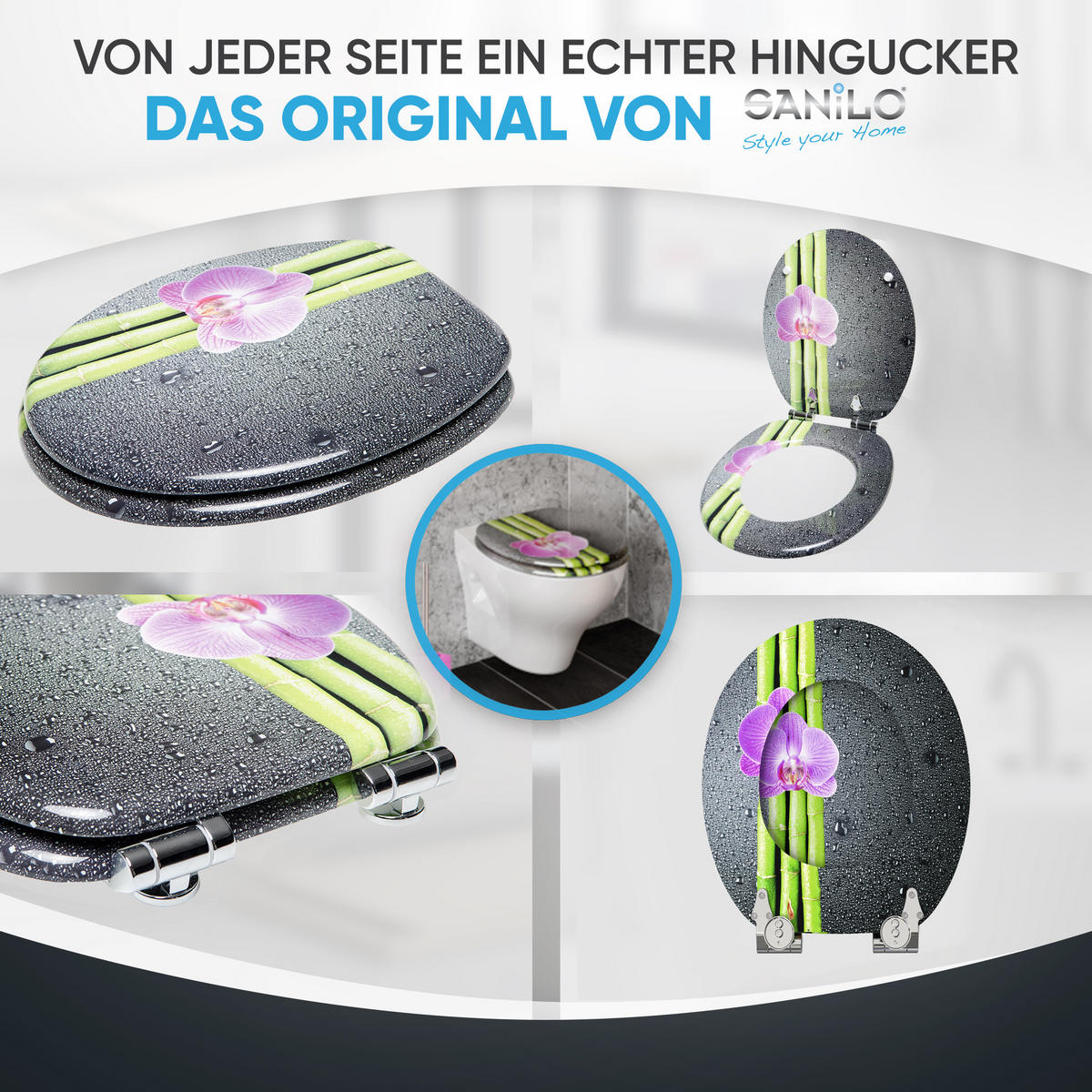 WC-SITZ mit Absenkautomatik Asia - Violett, Holzwerkstoff (38/6/47cm) - Sanilo