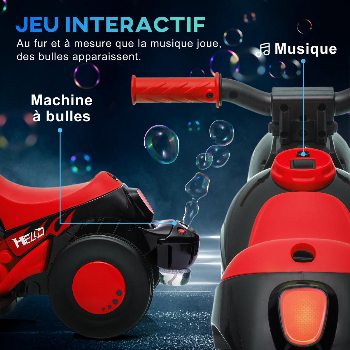 ELEKTRO-MOTORRAD DE-13093 Blubberfunktion Rot - Rot, Kunststoff (80/36/43.5cm) - ComfortXL