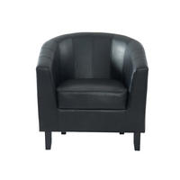 SESSEL mit gerader Rückenlehne - 1 Person - Kunstleder - Schwarz - - Schwarz, Leder (78/76/71cm) - Vente-Unique