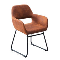STUHL MUSTANG Microfaser Braun 80 cm - Schwarz/Braun, Textil/Metall (57/77/61cm) - riess-ambiente