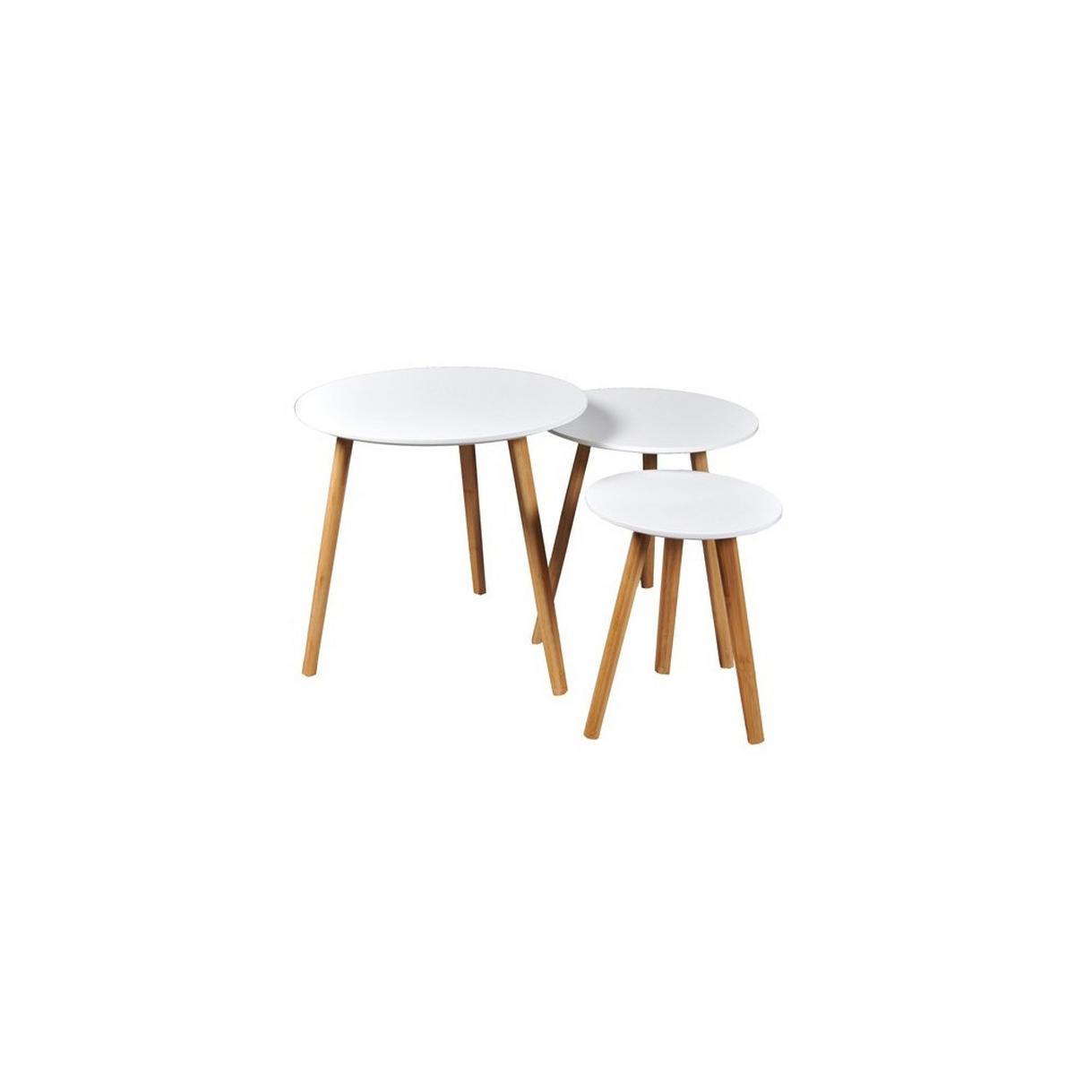COUCHTISCH 3ER-SET VENUS / Weiß - Weiß, Holzwerkstoff (50/50/48cm) - Weber Industries
