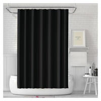 DUSCHVORHANG Schwarz schimmelresistent wasserdicht waschbar mit Ringen - Schwarz, Kunststoff (180/180cm) - MCBOSON