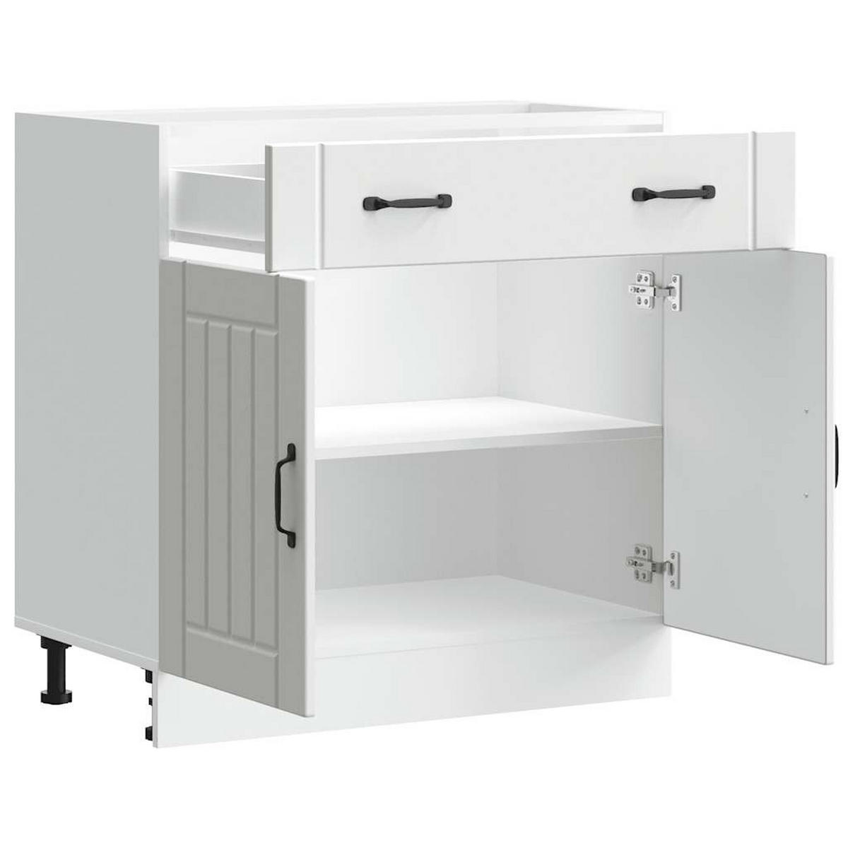 KÜCHENUNTERSCHRANK Lucca mit 2 Türen, 1 Schublade 80/46/81,5 cm aus Holzwerkstoff Weiß - Weiß, Holz (80/81.5/46cm) - vidaXL