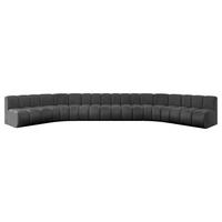 WOHNLANDSCHAFT modulares Sofa Montra-U2 - 581x174x70 cm Schwarz - Schwarz, Holzwerkstoff/Textil (581/70/174cm) - ALTDECOR