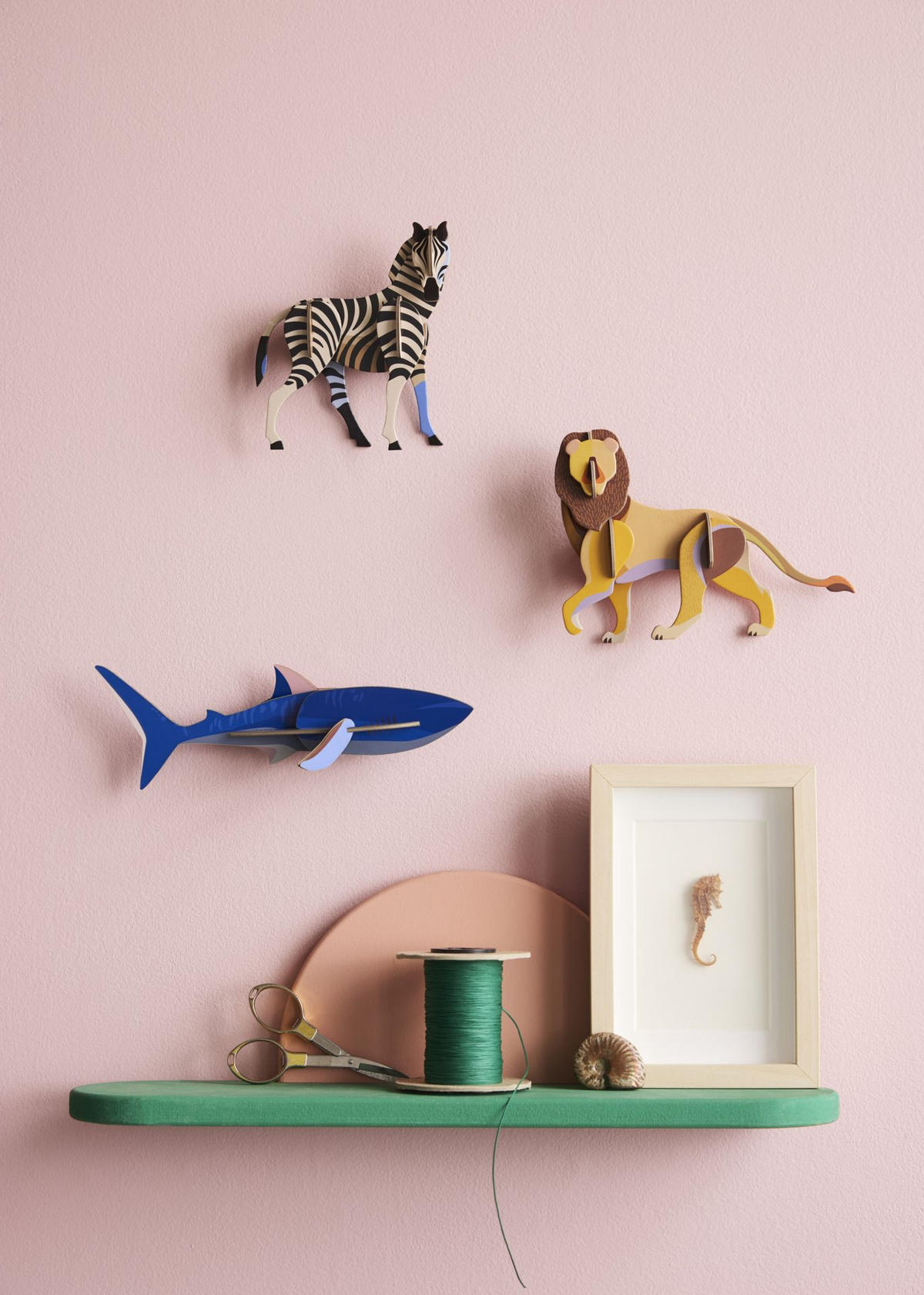 WANDSKULPTUR Bunt 4,5/7 cm - Multicolor, Wellpappe (4.5/7/20cm) - Studio Roof