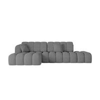 ECKSOFA mit Schlaffunktion Ottomane Links OLEA-L2 321x164x75 Grau Velours - Anthrazit/Schwarz, Holzwerkstoff/Kunststoff (321/164cm) - ALTDECOR