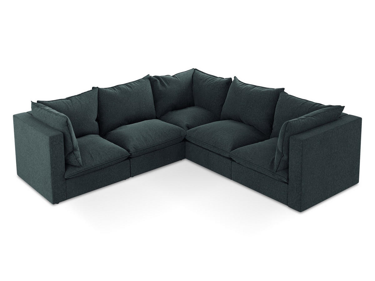 SOFAELEMENT Strukturstoff Blau - Pastellblau/Schwarz, Holzwerkstoff/Kunststoff (75/77/90cm) - Makamii