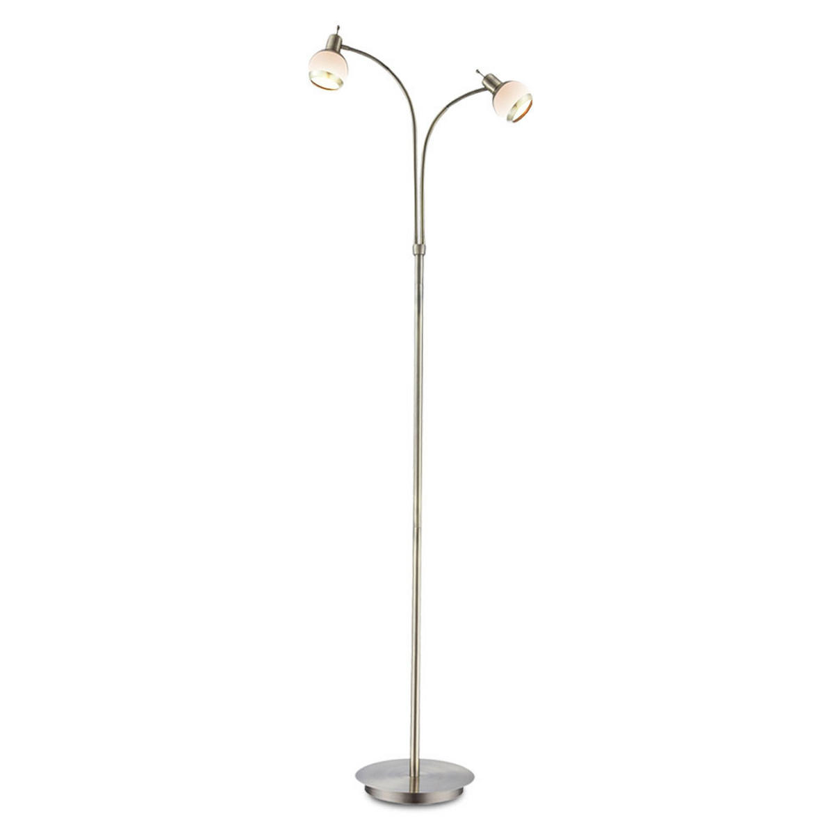 LED STEHLEUCHTE Glas Opal Silber Metall GALVIN - Silberfarben, Glas (44/23/155cm) - Globo Lighting