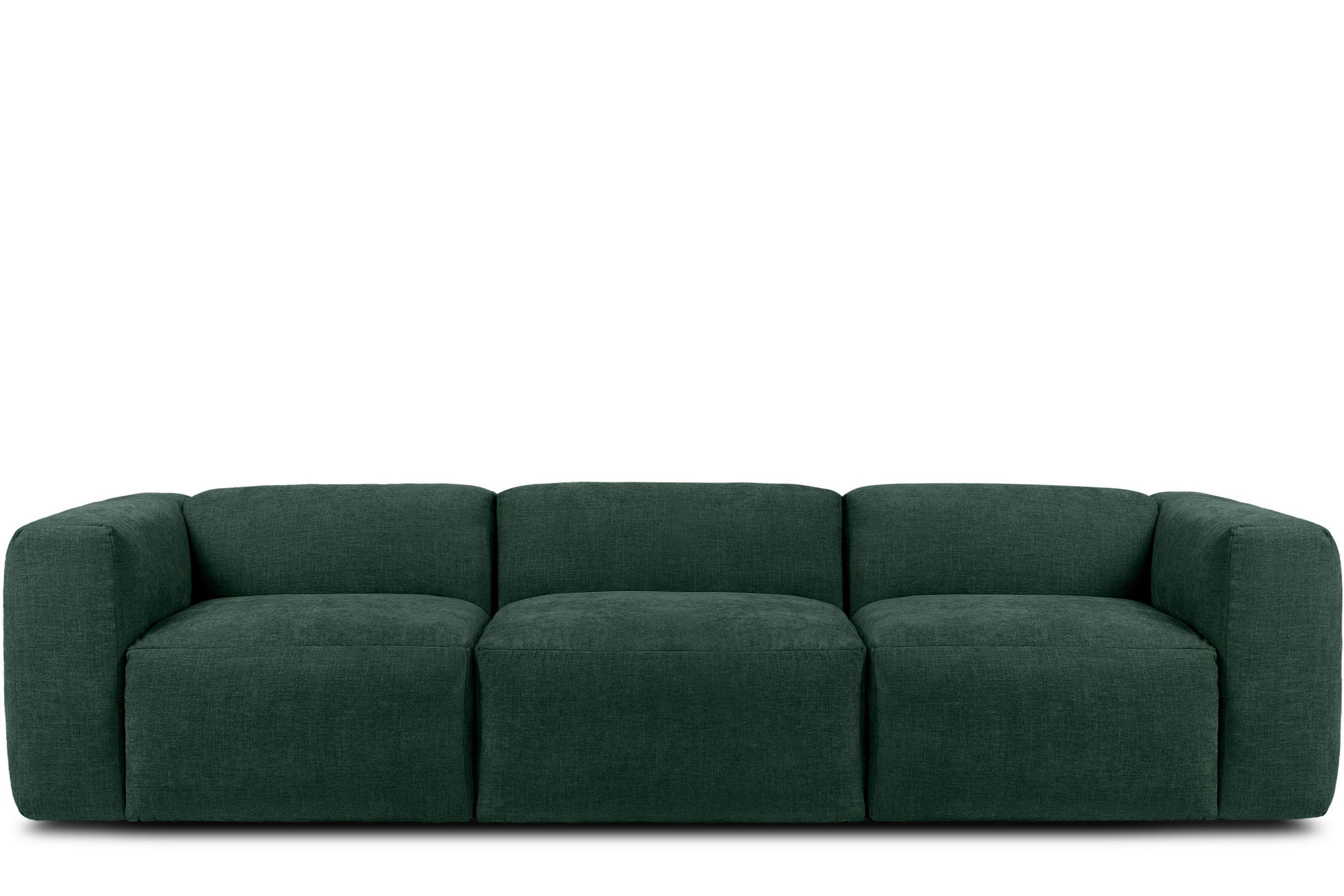 3-SITZER-MODULSOFA BUFFO mit extrem weicher und bequemer Sitzfläche, Gewebestoff, maritim - Grün, Textil (290/73/96cm) - KONSIMO®