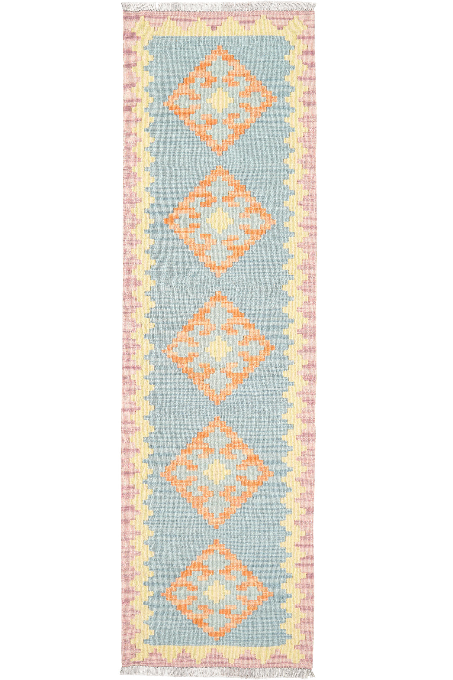 HANDWEBTEPPICH Kelim Gashgai Blau 194/57 cm Schurwolle - Blau, Textil (57/194cm) - Looma