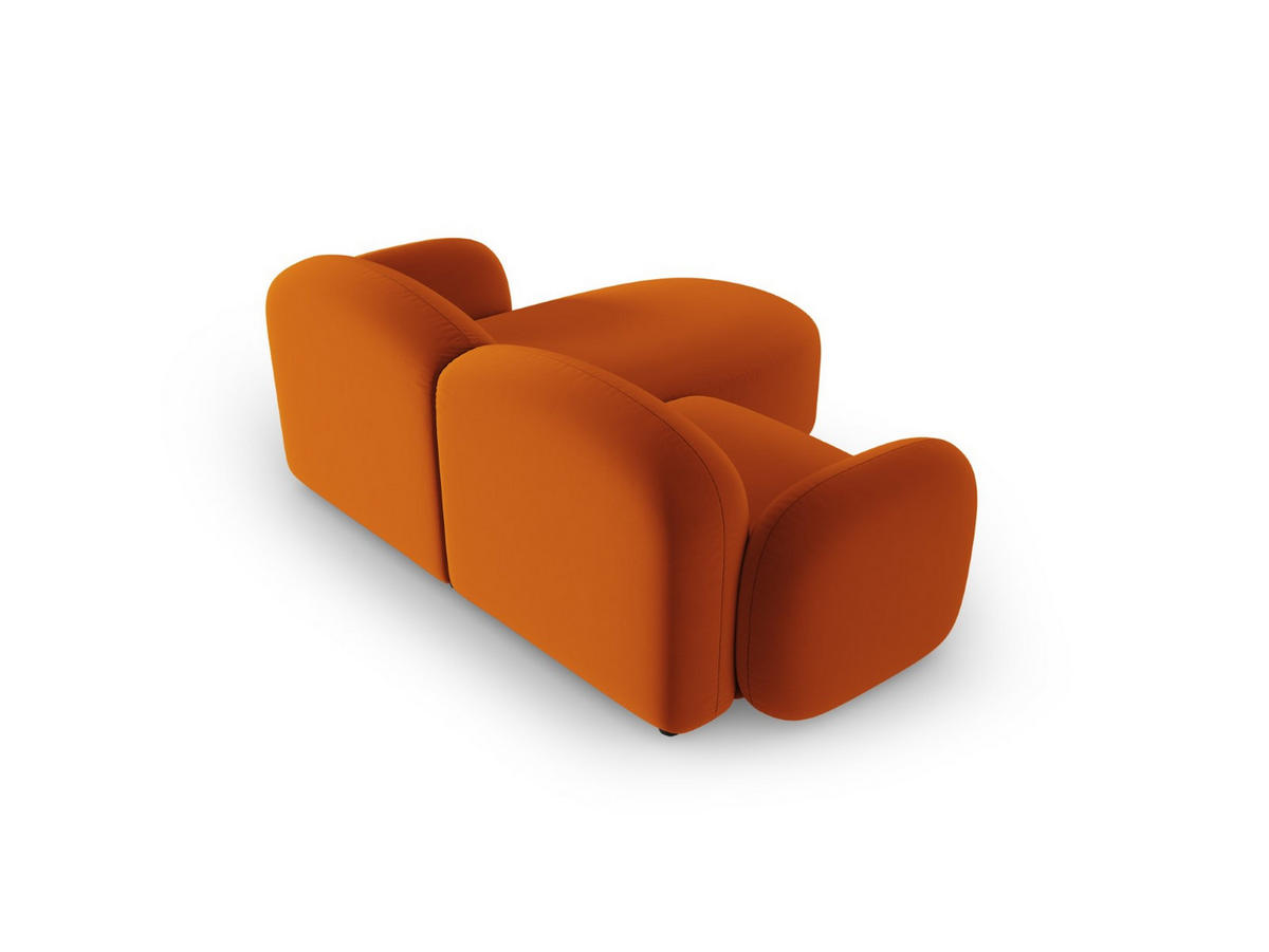 ECKSOFA links Blair aus Samt terrakotta 3 Sitzplätze - Terra cotta, Textil (155/194cm) - Micadoni