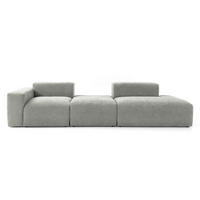 4-SITZER modulares Sofa HEAVEN SET 4 Rechts, Breite 335 cm Webstoff Grau - Schwarz/Grau, Holz/Kunststoff (102/71/335cm) - Muffo
