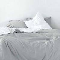 BETTBEZUG Basic Hellgrau 135/140x200 cm (Standardgrösse) - Grau, Textil (140/200cm) - Happy Friday