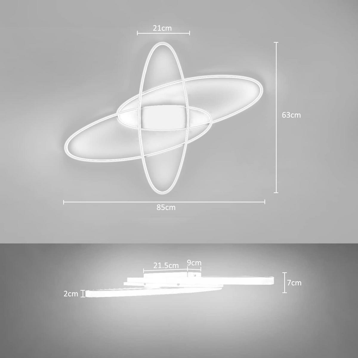 LED-DECKENLEUCHTE Brigitte 85/62/5 cm - Weiß, Metall (85/62/5cm) - Nettlife