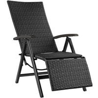 RATTANSTUHL Brisbane ,58 x 77 x 113 cm,schwarz - Schwarz, Kunststoff (58/113/77cm) - tectake