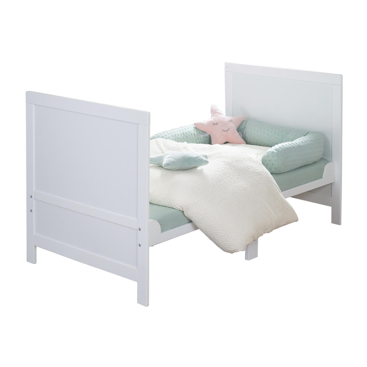 BABYBETT Easy Sleep 70 x 140 cm - Weiß, Holzwerkstoff (70/140cm) - Roba