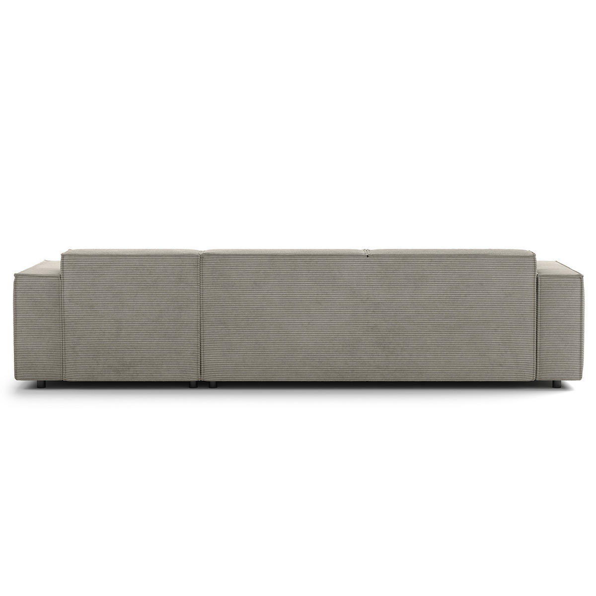 ECKSOFA mit Longchair - Graubraun/Schwarz, Kunststoff/Textil (294/177cm) - home24