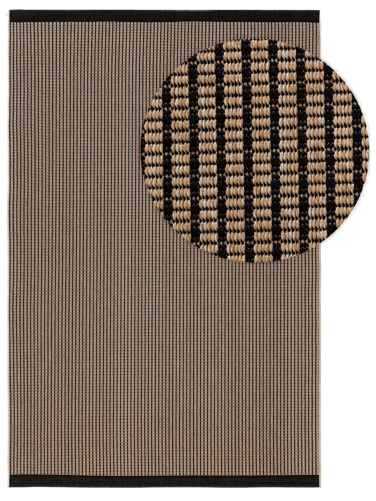 OUTDOORTEPPICH Naoto Beige/Schwarz 160x230 cm - Beige, Textil (160/230cm) - benuta Nest