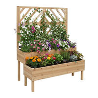 BLUMENKASTEN - Hellbraun, Holz (109/135/62cm) - Relaxdays