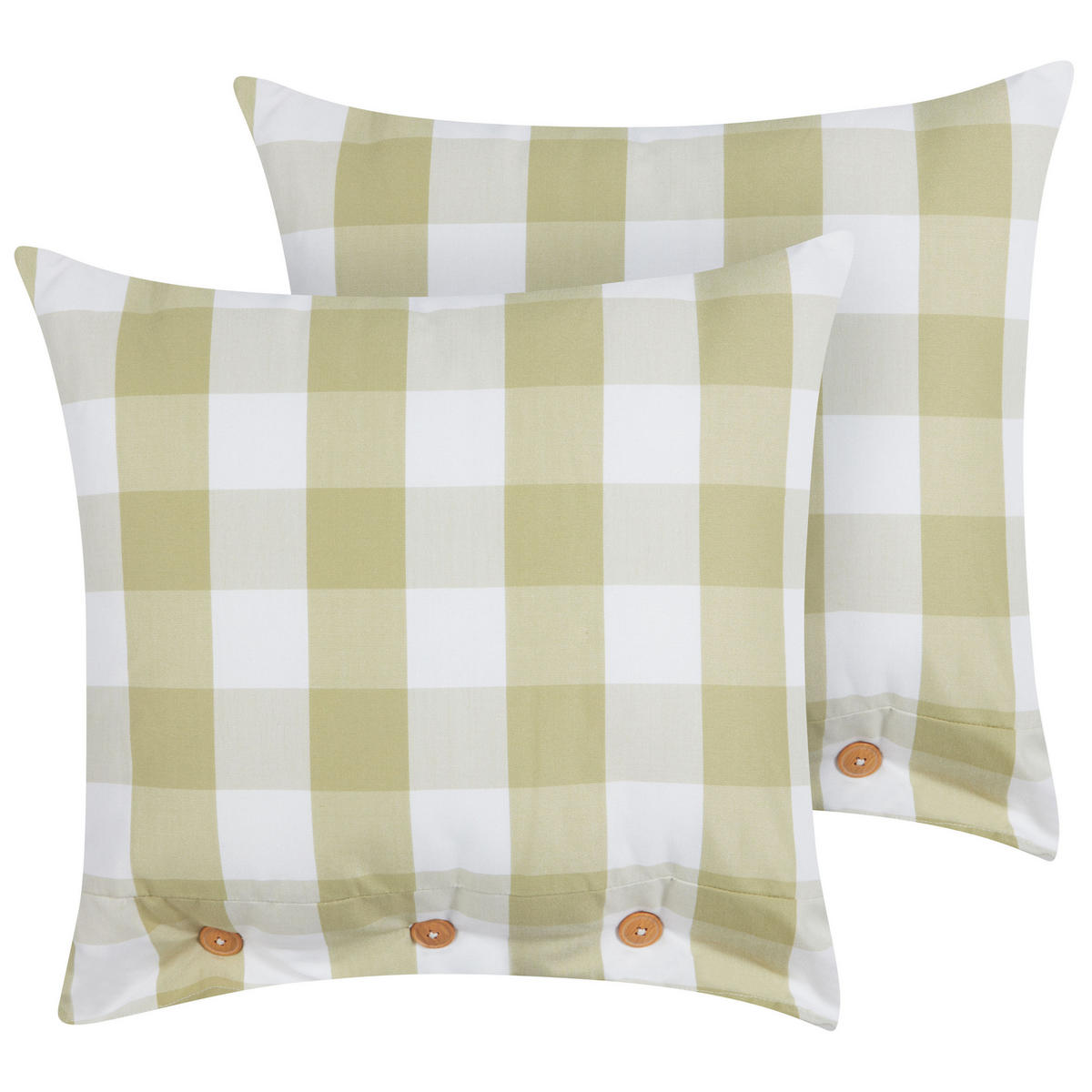 Dekokissen 2er-Set Hellgrün 40/60 cm Tamnine - Hellgrün/Weiß, Textil (60/40cm) - Beliani