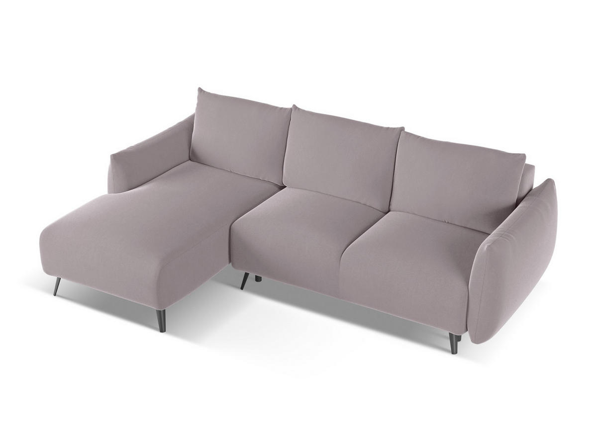 3-SITZER SOFA mit Schlaffunktion Chenille Stoff Beige - Beige/Schwarz, Textil/Metall (230/86/105cm) - Makamii