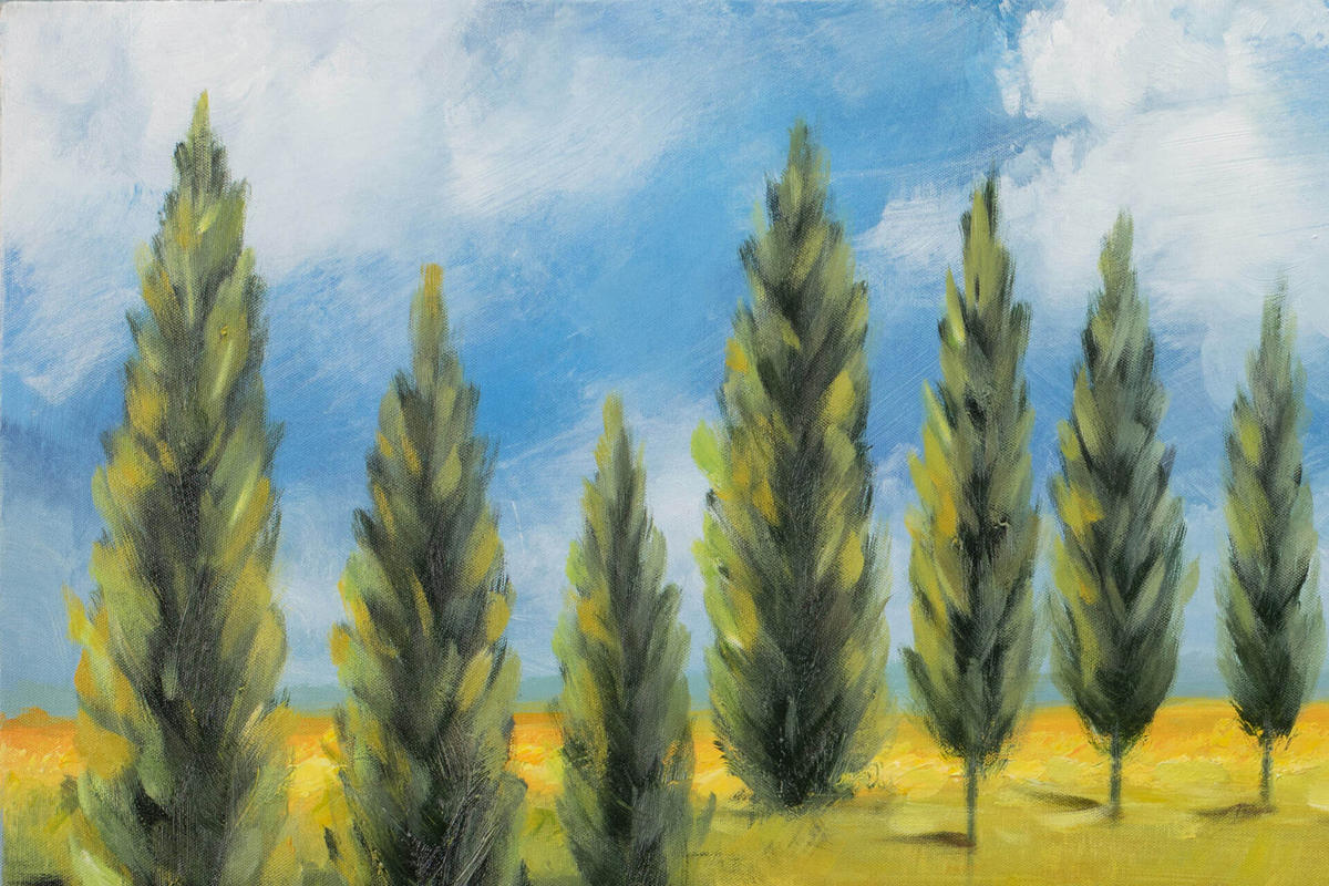 ACRYLBILD HANDGEMALT 90/60 cm - Beige/Grün, Holz/Textil (90/60cm) - KUNSTLOFT