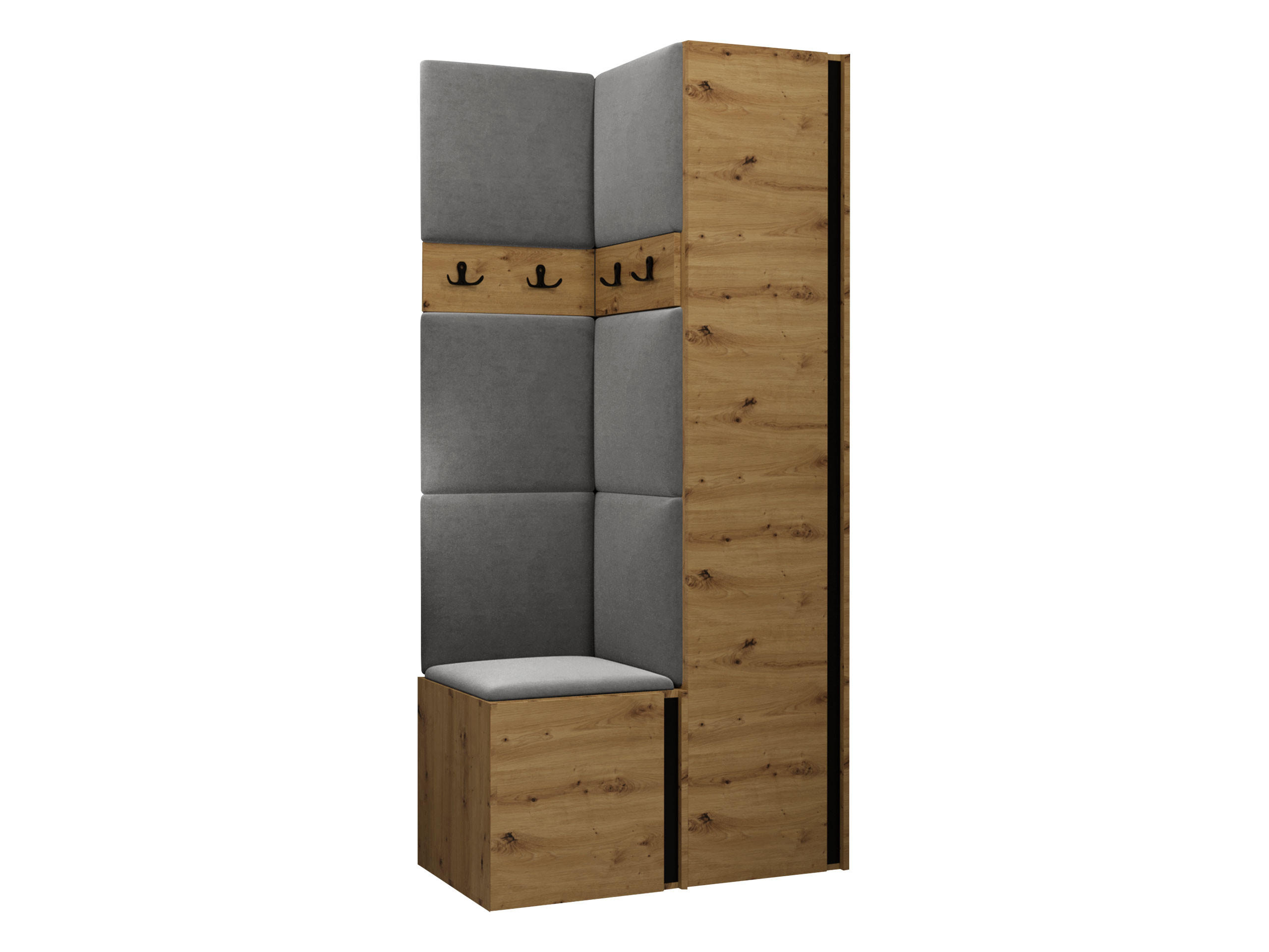 GARDEROBEN-SET Orion XXIV - Eiche Artisan/Grau, Holzwerkstoff/Kunststoff (82/186/46cm) - MIRJAN24