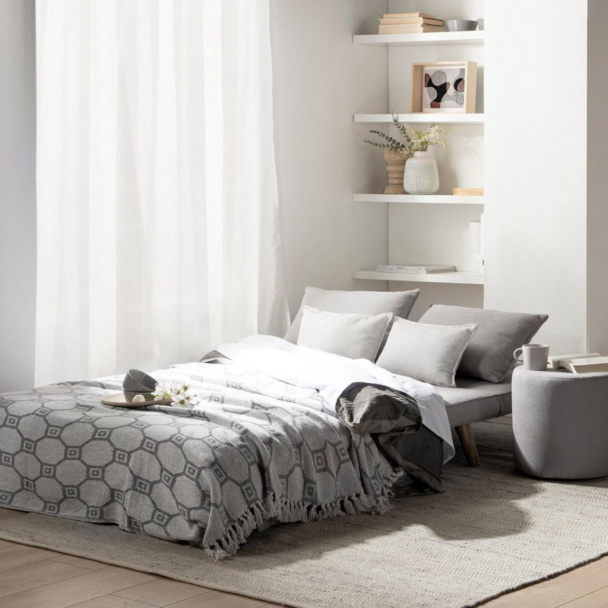 SCHLAFSOFA Noa Grau 117 cm x 79 cm - Grau, Textil (117/79/75cm) - Klast Home