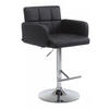 BARHOCKER Lederlook schwarz - Chromfarben/Schwarz, Textil/Metall (60/93/56cm) - CLP