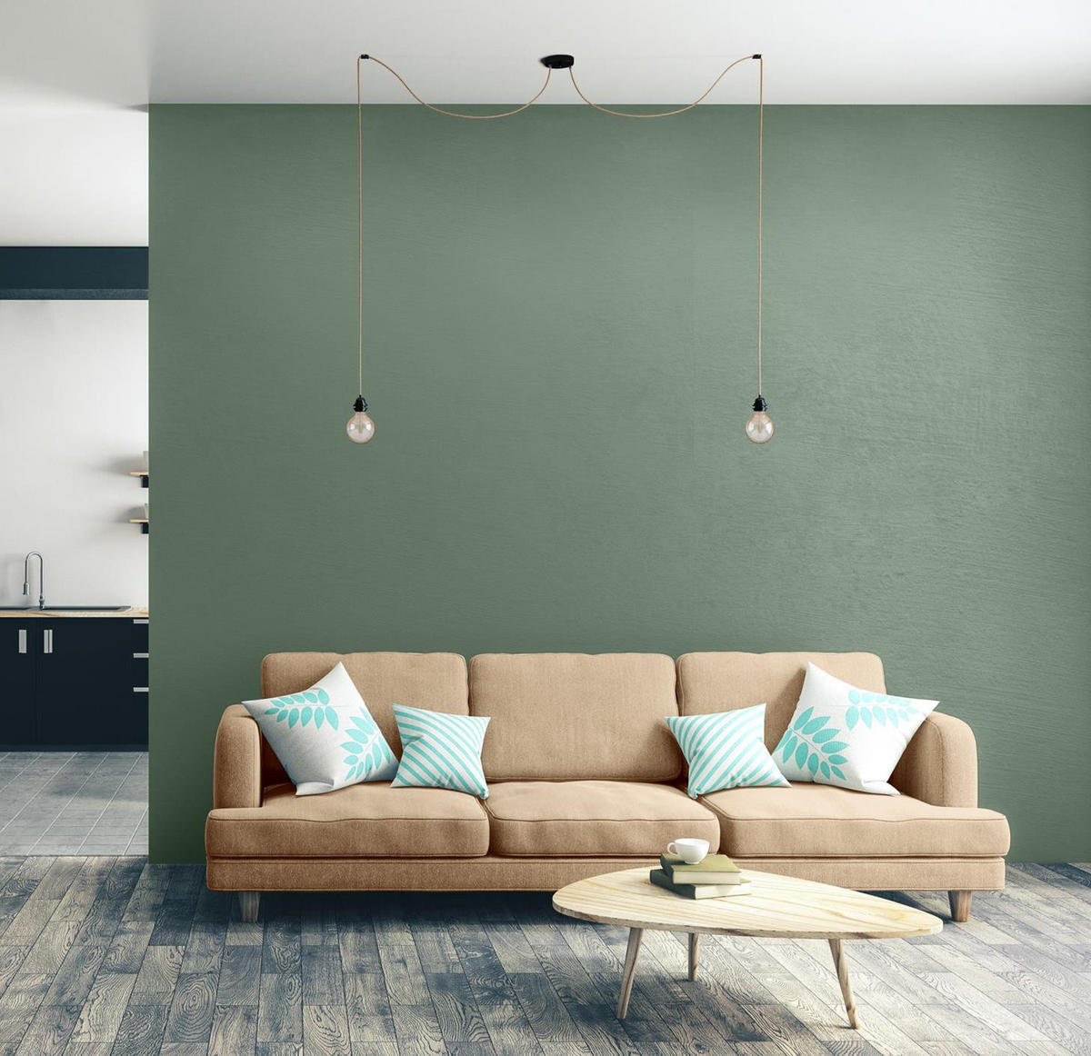 PENDELLEUCHTE Hang 2 Flammig Retro Beige Schwarz - Schwarz/Grau, Naturmaterialien (250/1/250cm) - HOOPZI