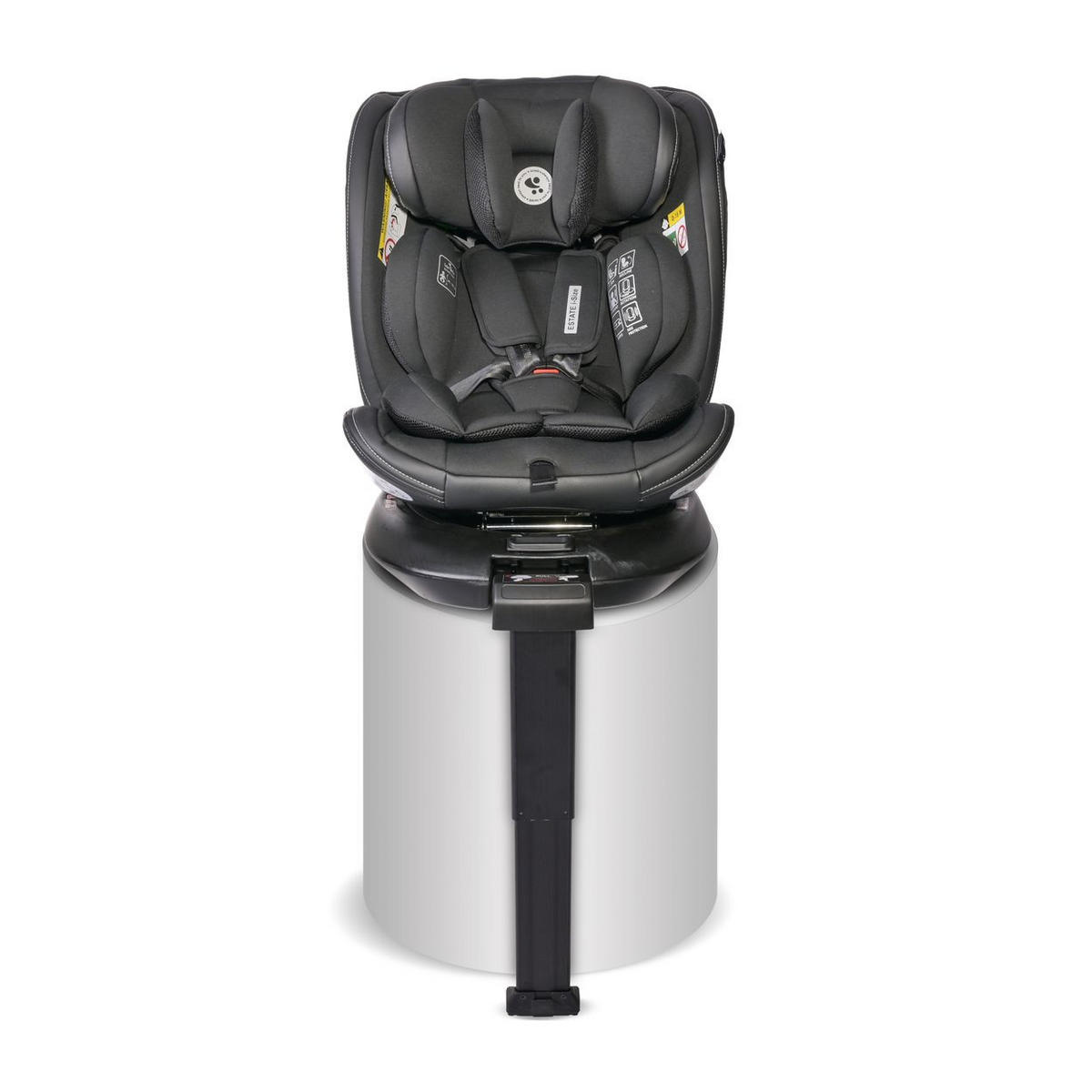 KINDERSITZ Estate i-Size schwarz (40-150cm) Isofix, Stützbein, Sitz 360° drehbar - Schwarz, Kunststoff (47/62/52cm) - Lorelli