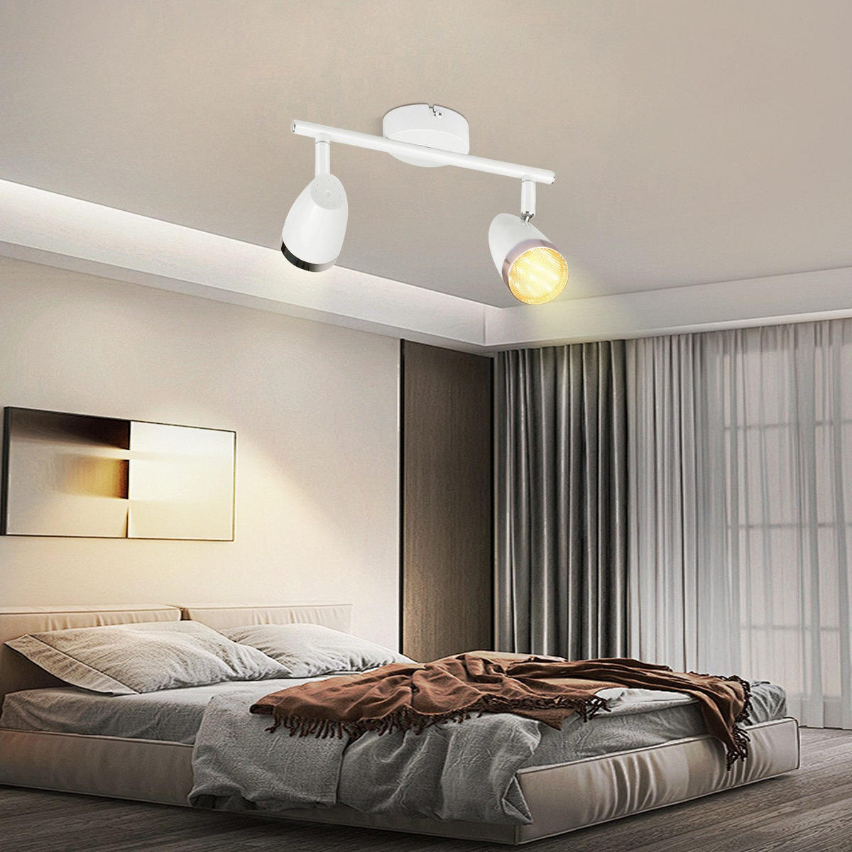 LED-DECKENSTRAHLER Li 2-flammig 25/15.5/5.6cm - Weiß, Metall (25/15.5/5.6cm) - Nettlife