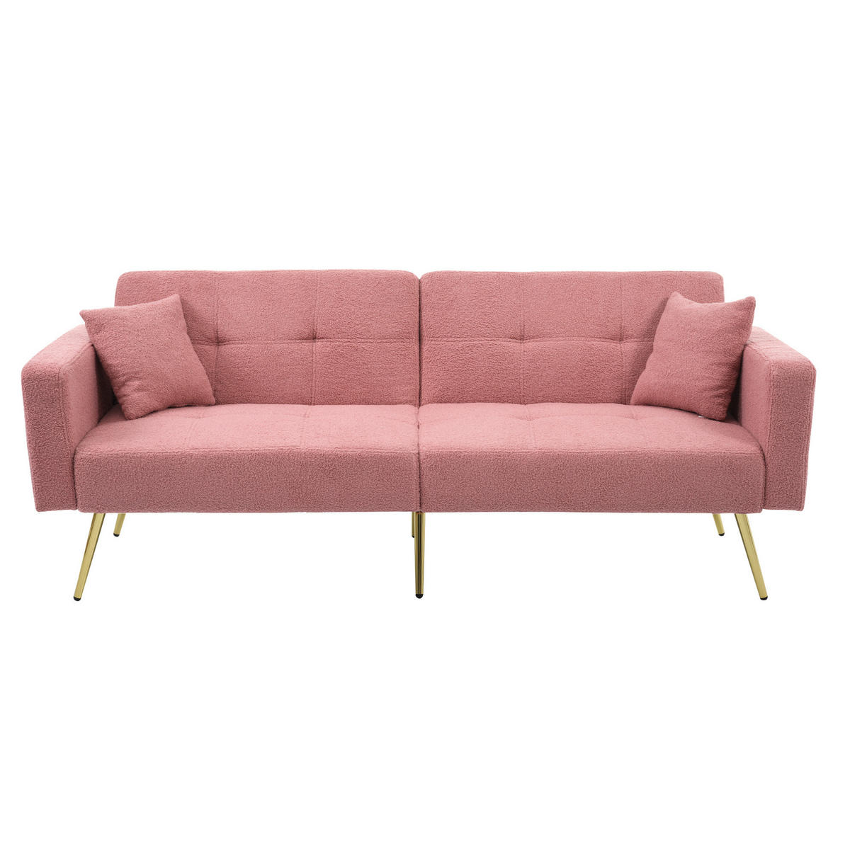 SCHLAFSOFA mit Schlaffunktion 175 x 64 x 72 cm Sherpa Pink - Pink, Kunststoff (175/72/64cm) - Meubliv