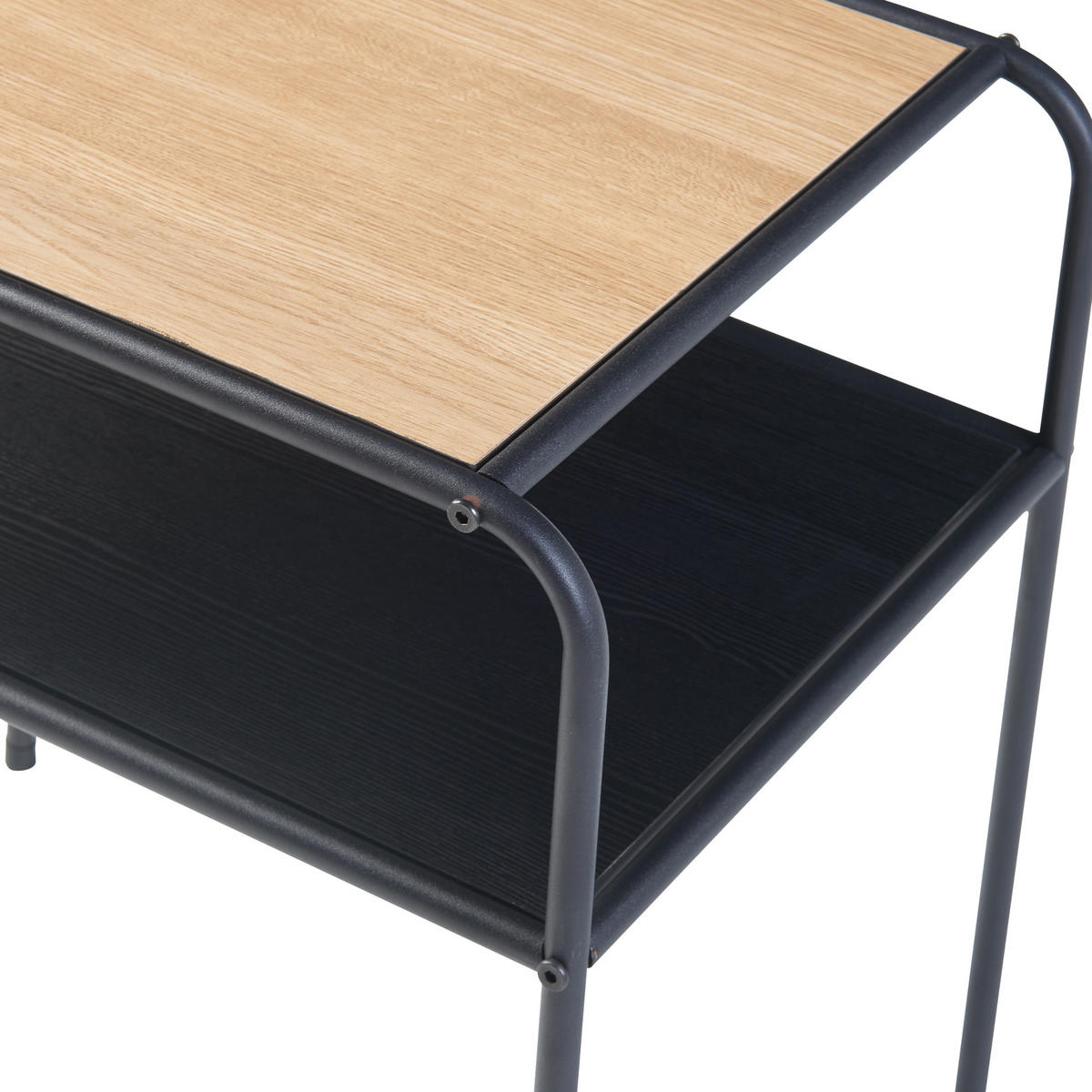 BEISTELLTISCH Krødsherad - Eichefarben/Schwarz, Holzwerkstoff/Metall (36/51/55cm) - [en.casa]