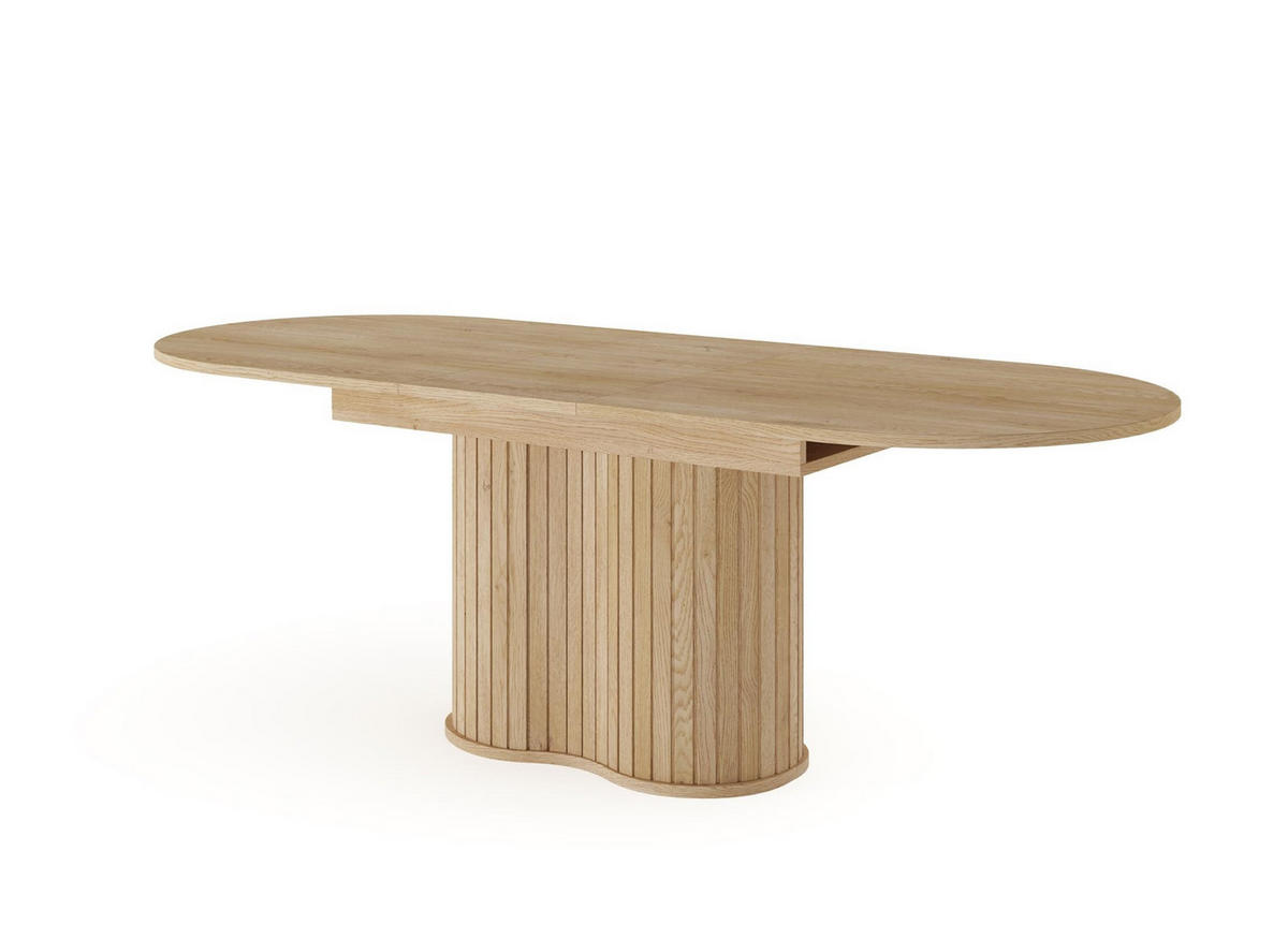 ESSTISCH Rivo Eiche Cremona, Esstisch mit kanneliertem Fuß - Eichefarben, Holzwerkstoff/Metall (90/220/76cm) - Bettso