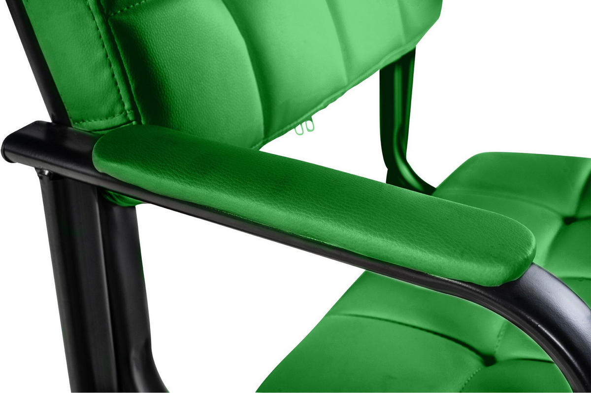 ARMLEHNENSTUHL Lederlook Grün - Grün, Textil/Metall (59/84/58cm) - CLP