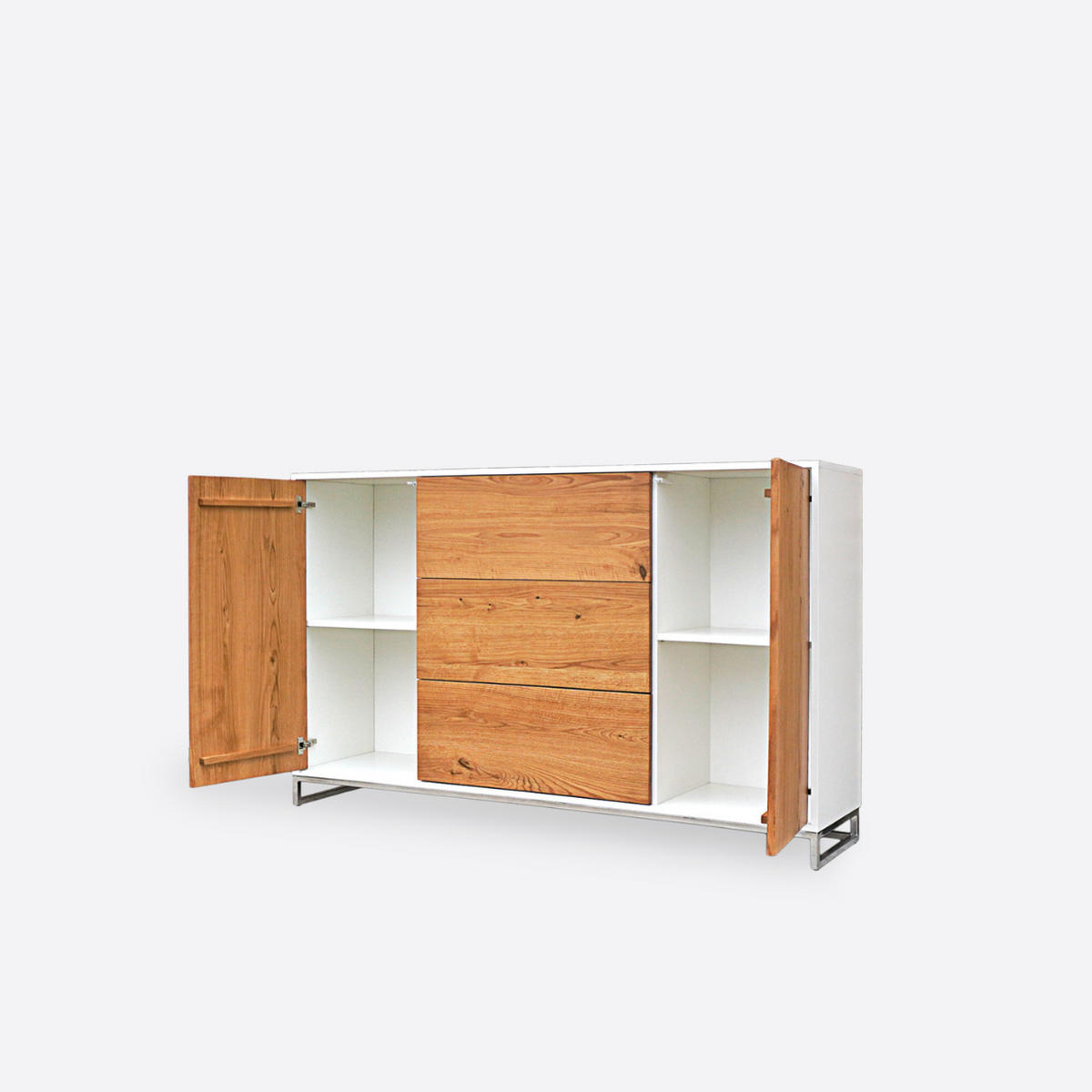 KOMMODE aus Eiche im Industriestil ADEO IV - Eichefarben, Holz (130/80/40cm) - Rawood Furniture