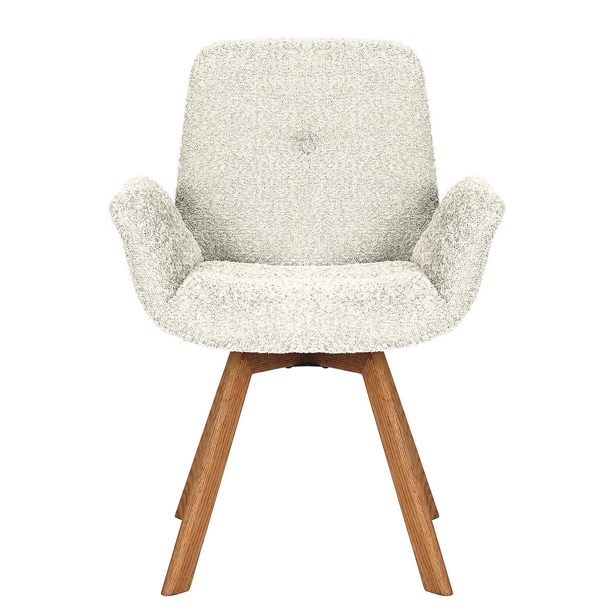 POLSTERSTUHL - Massivholz / Textil - Eiche - Weiß, Eichenholz/Holz (61/84/61cm) - home24