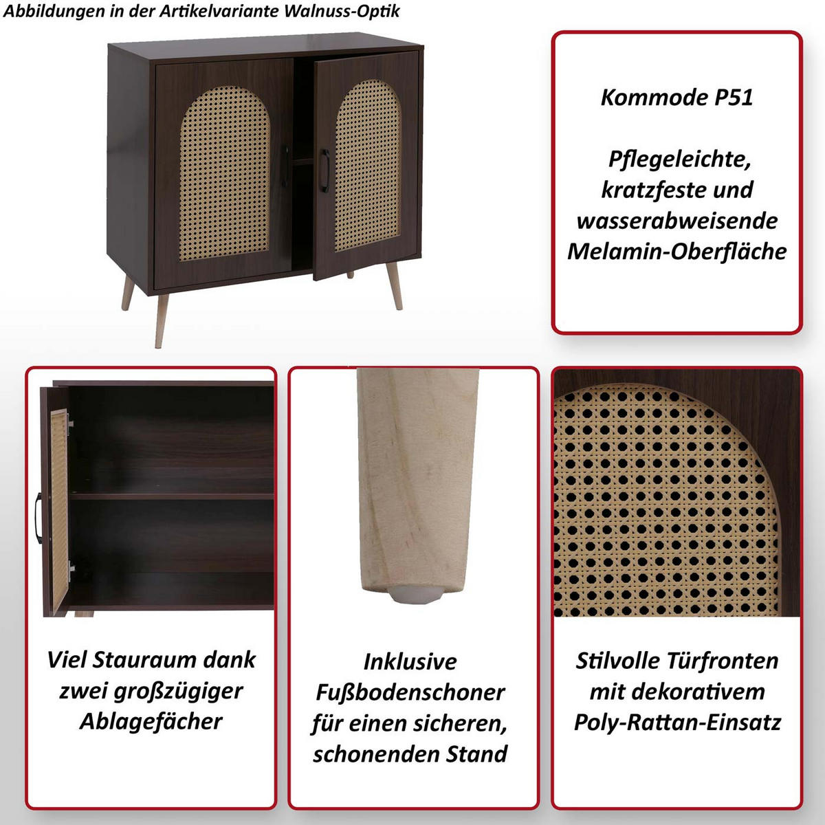 KOMODA Tmavě hnědá - tmavě hnědá, dřevo (80/79/40cm) - MCW