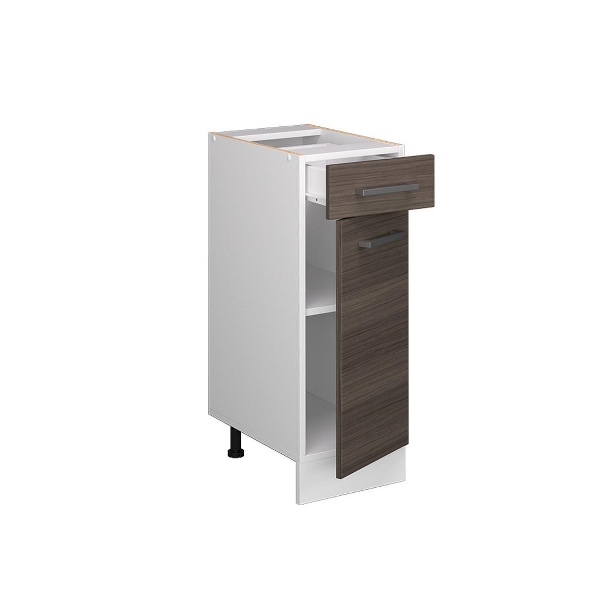 KÜCHENUNTERSCHRANK R-Line Grau 30 cm, AP Eiche - Weiß/Braun, Holzwerkstoff (30/81.6/60cm) - Vicco