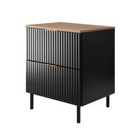 BADEZIMMERSCHRANK, Schwarz / Gold Craft Eiche + Goldener Griff, 60 x 77 x 46 cm - Schwarz, Holzwerkstoff (60/77/46cm) - 3XE LIVING