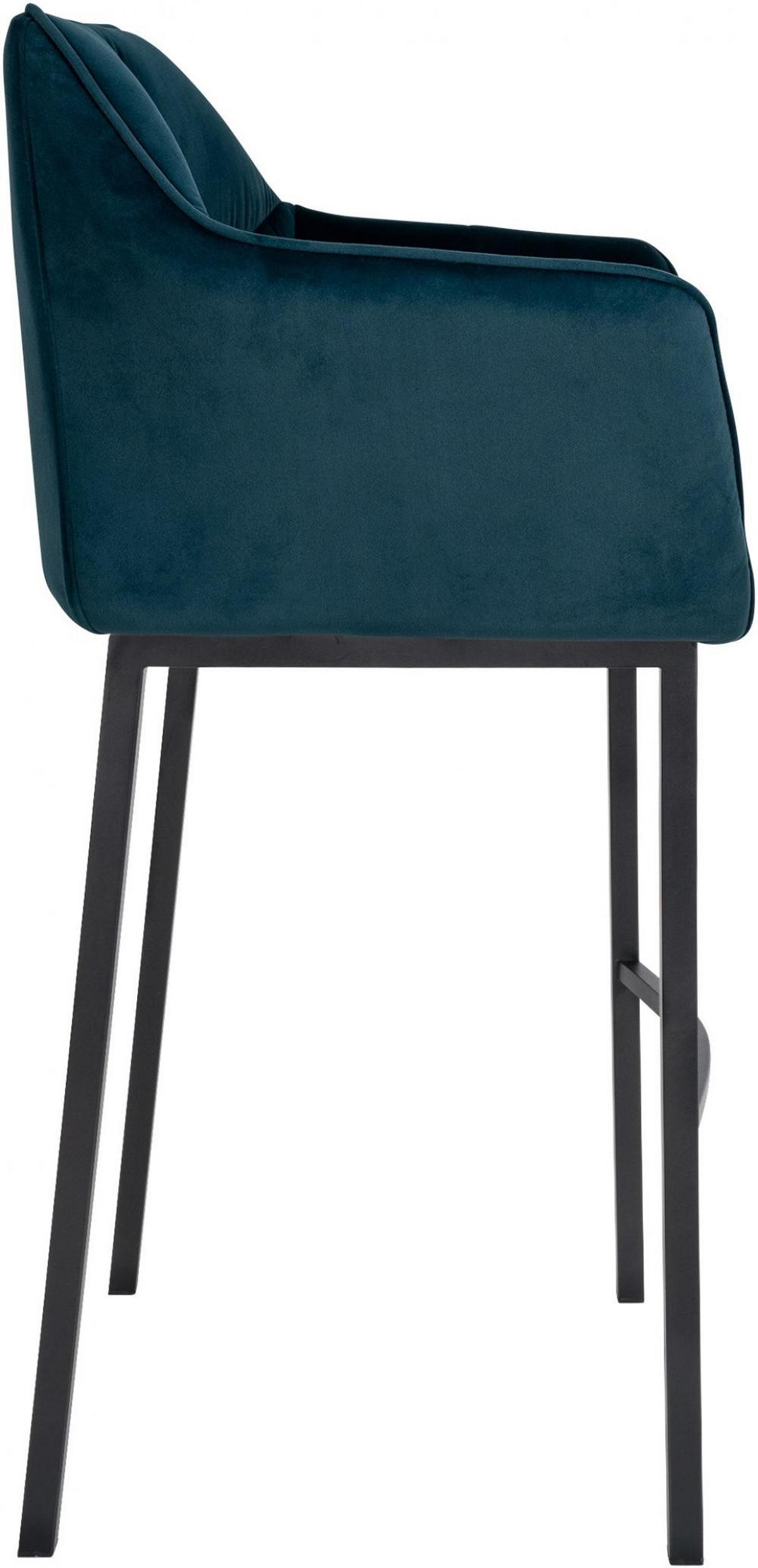 BARHOCKER 2er Set Samt Grün - Schwarz/Grün, Textil (64/110/48cm) - CLP