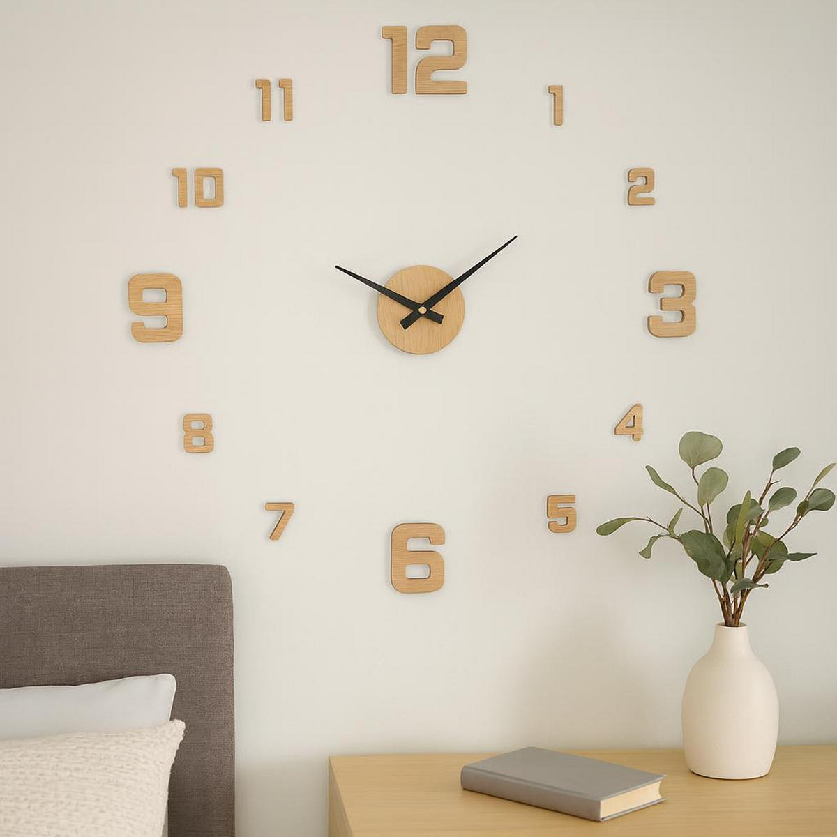 3D-WANDUHR zum Aufkleben Teti 31/4/10 cm - Braun, Kunststoff (4/10/31cm) - Home Styling Collection
