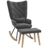 SCHAUKELSESSEL mit Hocker - Dunkelgrau, Kunststoff (96/101/66cm) - HOMCOM